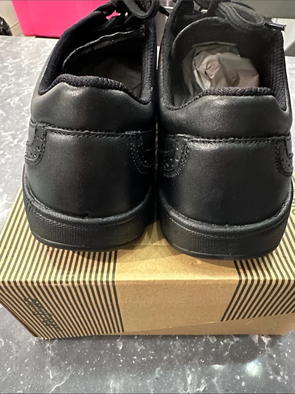 Men's Black Leather Lace-Up orthopedic Shoes 9.5 wide